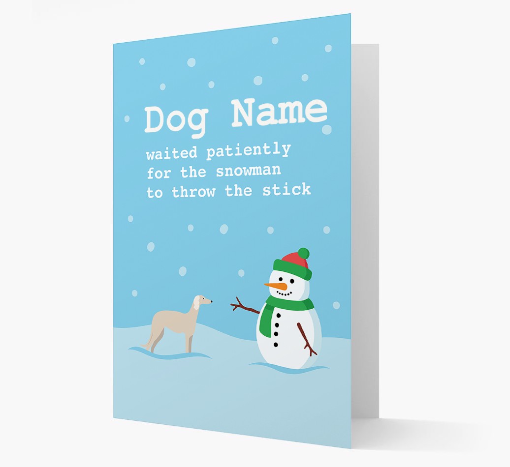'{dogsName} and Snowman' - Personalized {breedFullName} Christmas Card