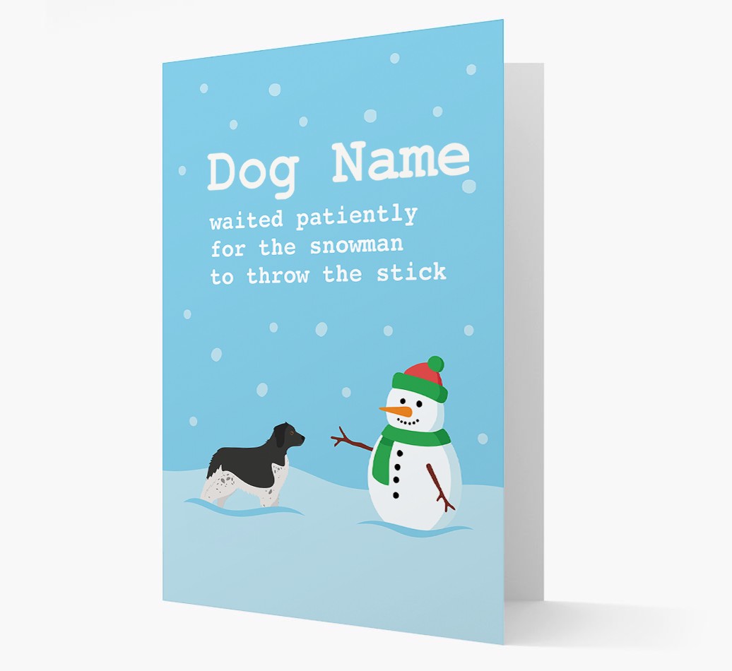 '{dogsName} and Snowman' - Personalized {breedFullName} Christmas Card