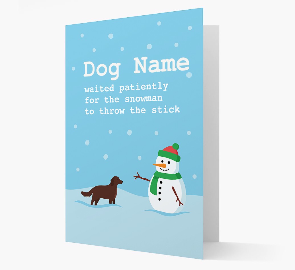 '{dogsName} and Snowman' - Personalized {breedFullName} Christmas Card