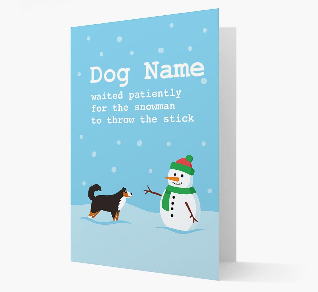 '{dogsName} and Snowman' - Personalized {breedFullName} Christmas Card