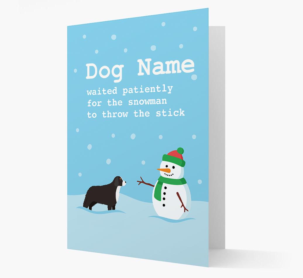 '{dogsName} and Snowman' - Personalized {breedFullName} Christmas Card