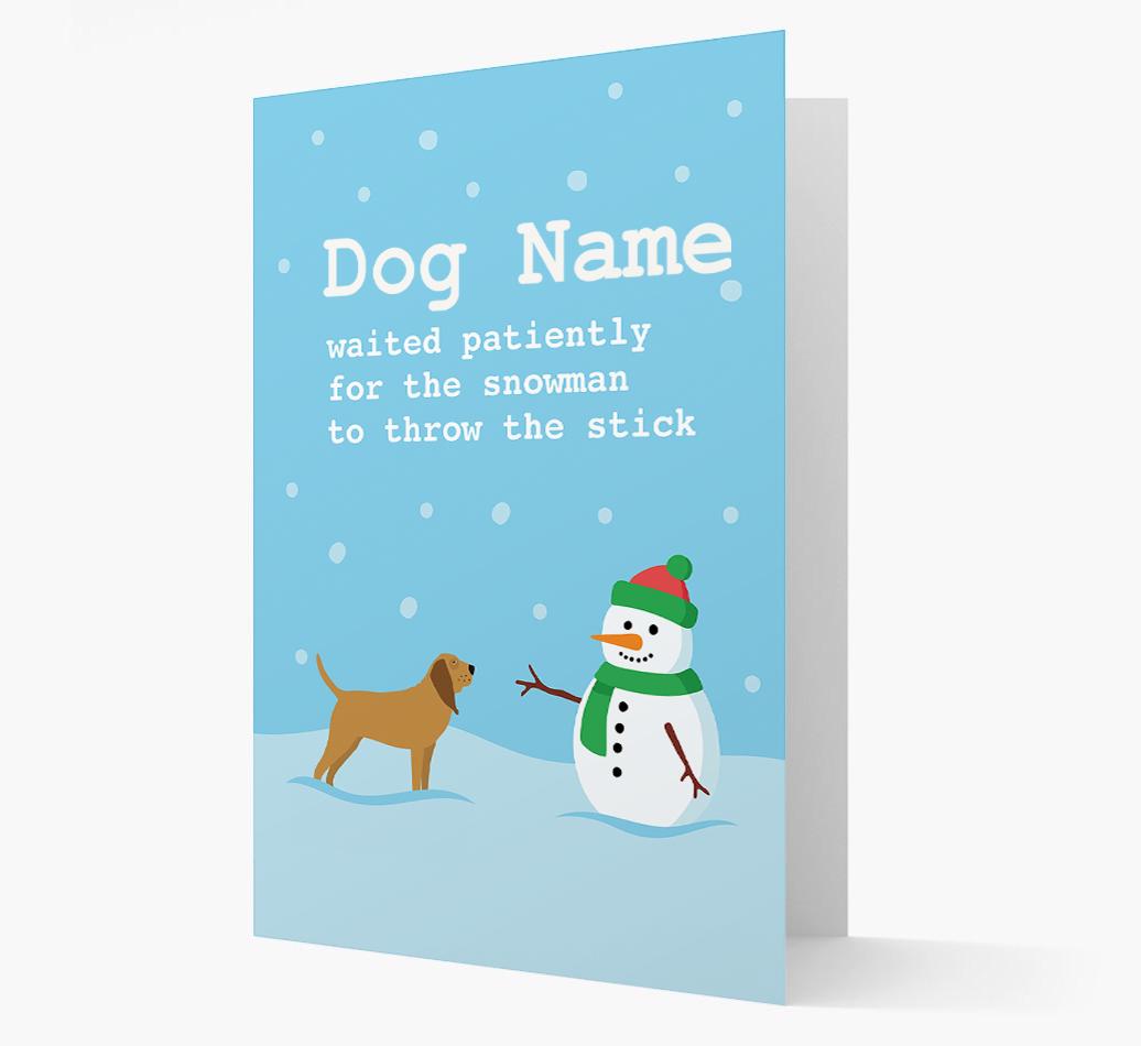 '{dogsName} and Snowman' - Personalized {breedFullName} Christmas Card
