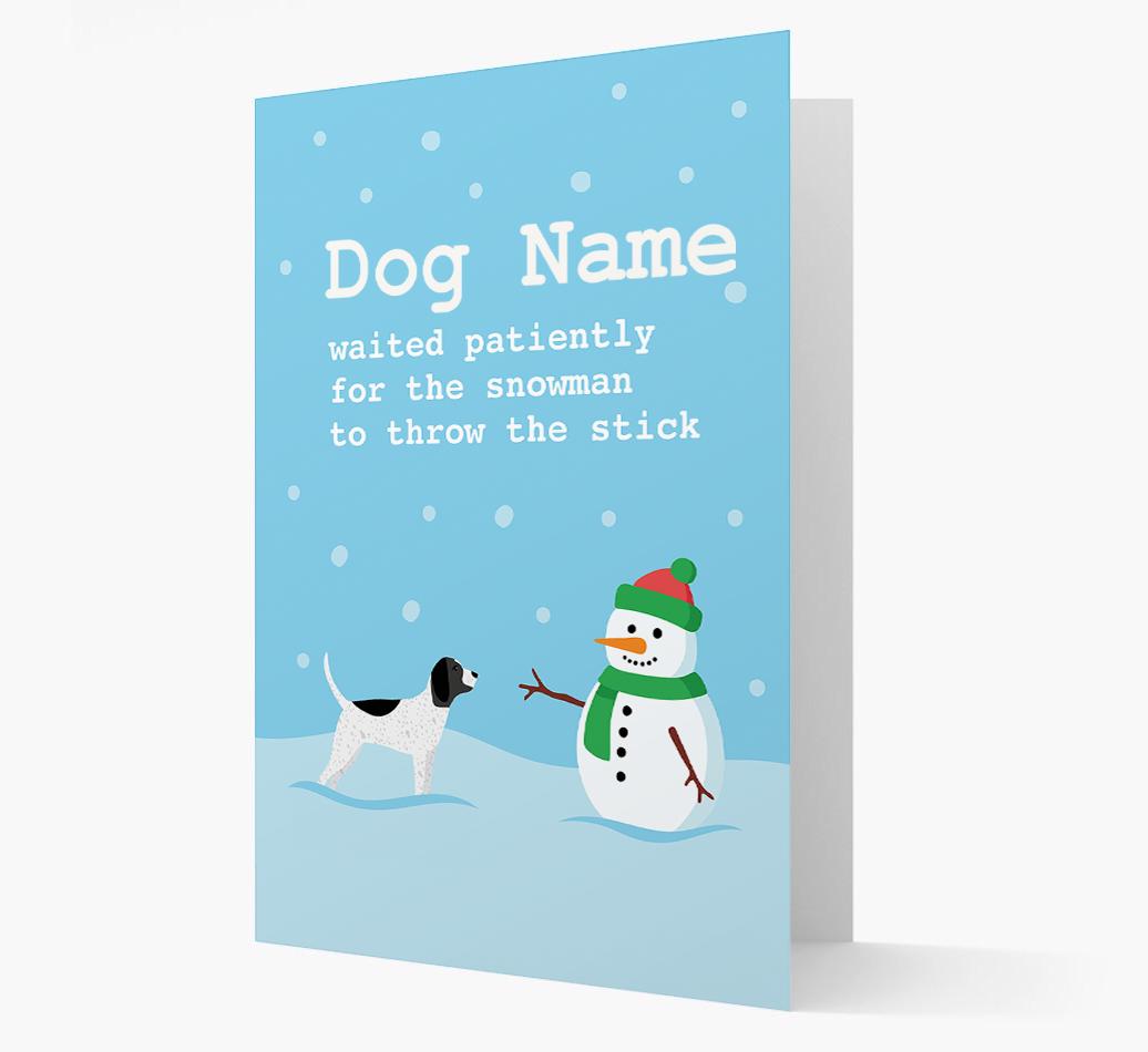 '{dogsName} and Snowman' - Personalized {breedFullName} Christmas Card