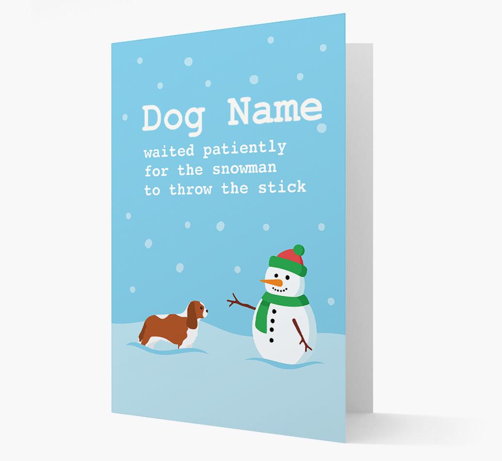 '{dogsName} and Snowman' - Personalized {breedFullName} Christmas Card