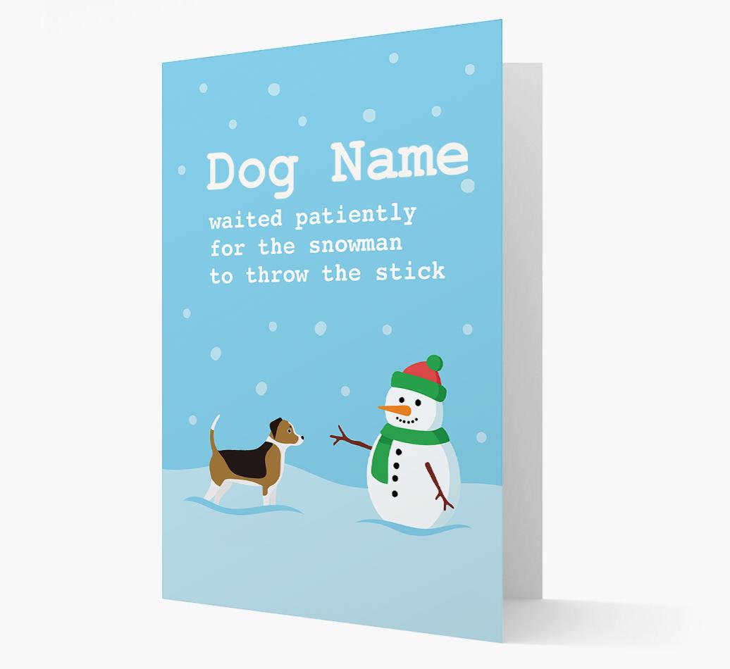 '{dogsName} and Snowman' - Personalized {breedFullName} Christmas Card