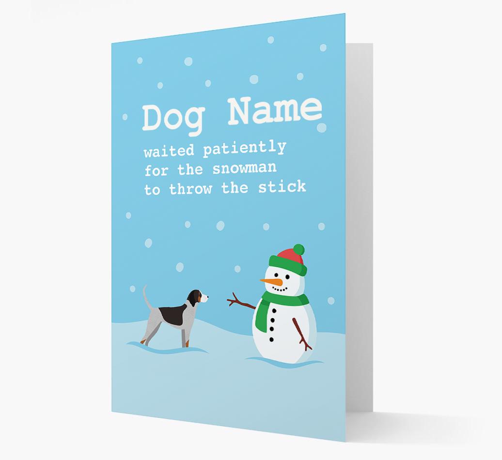 '{dogsName} and Snowman' - Personalized {breedFullName} Christmas Card
