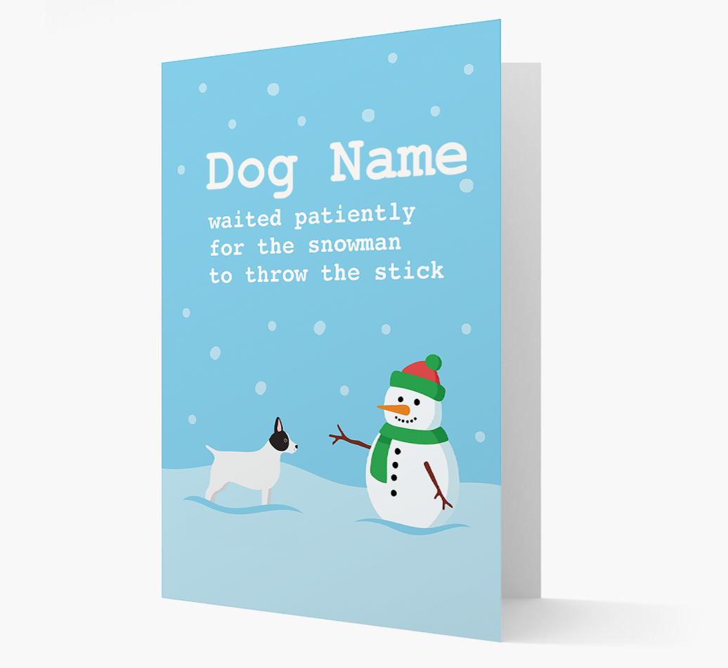 '{dogsName} and Snowman' - Personalized {breedFullName} Christmas Card