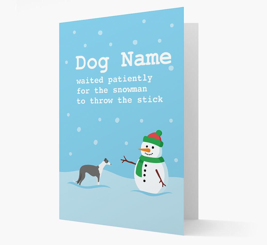 '{dogsName} and Snowman' - Personalized {breedFullName} Christmas Card