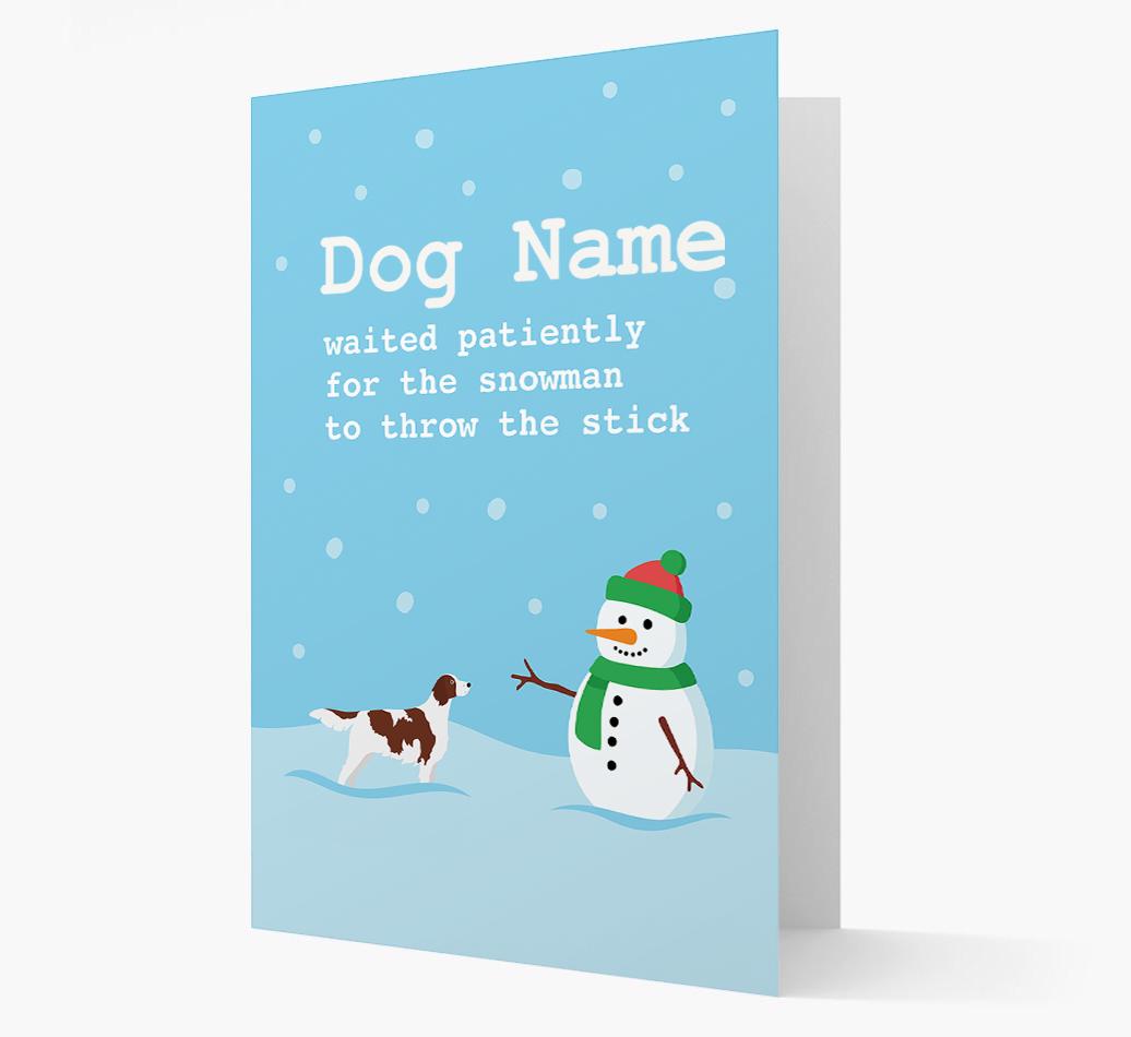 '{dogsName} and Snowman' - Personalized {breedFullName} Christmas Card