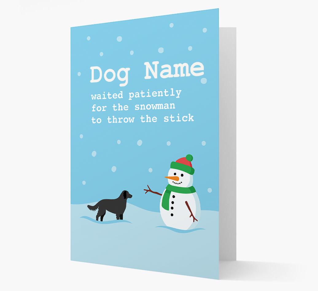 '{dogsName} and Snowman' - Personalized {breedFullName} Christmas Card