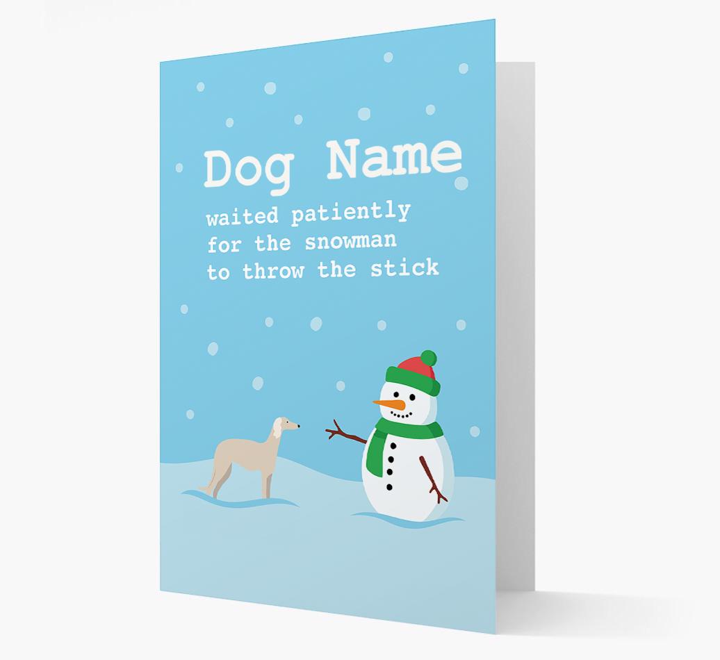 '{dogsName} and Snowman' - Personalized {breedFullName} Christmas Card