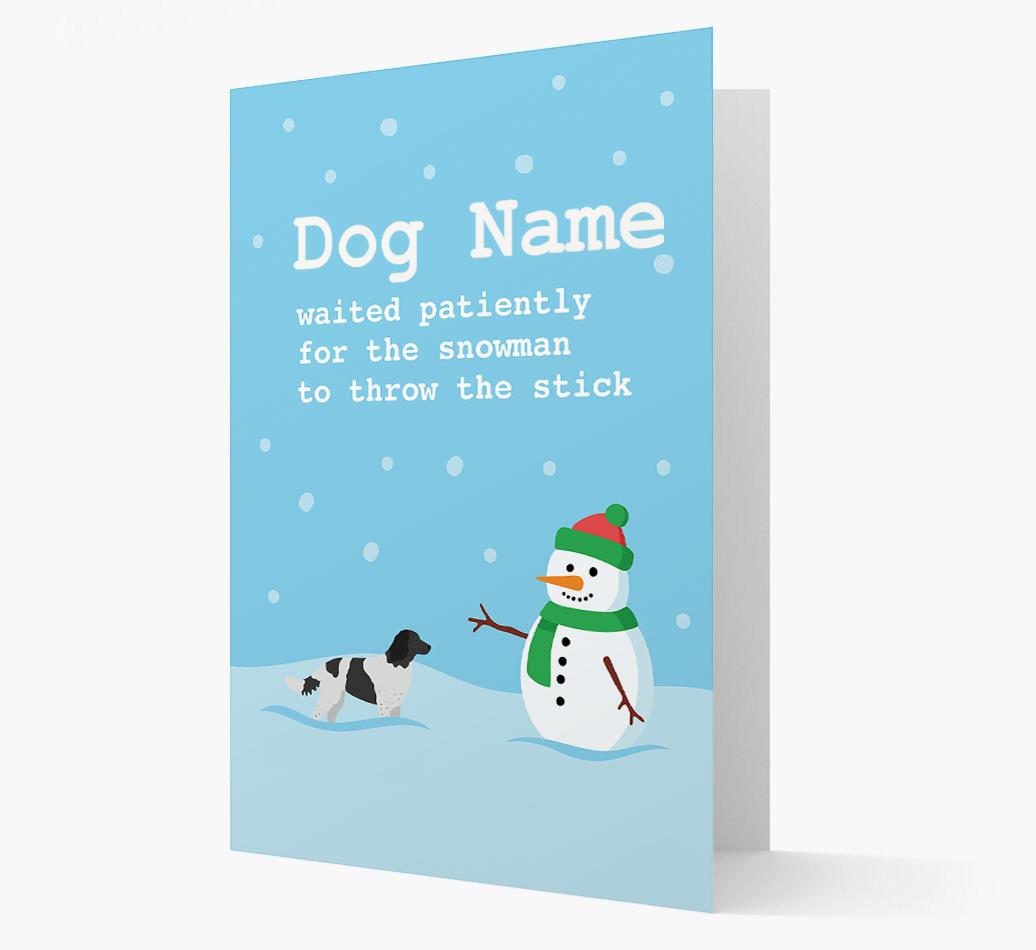 '{dogsName} and Snowman' - Personalized {breedFullName} Christmas Card