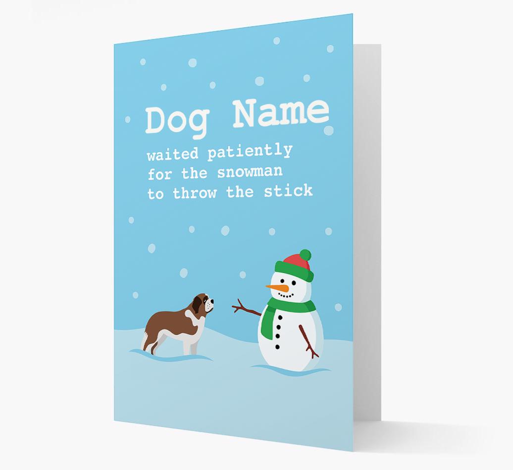 '{dogsName} and Snowman' - Personalized {breedFullName} Christmas Card