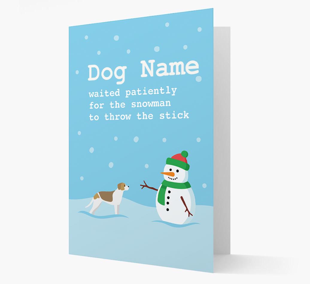 '{dogsName} and Snowman' - Personalized {breedFullName} Christmas Card