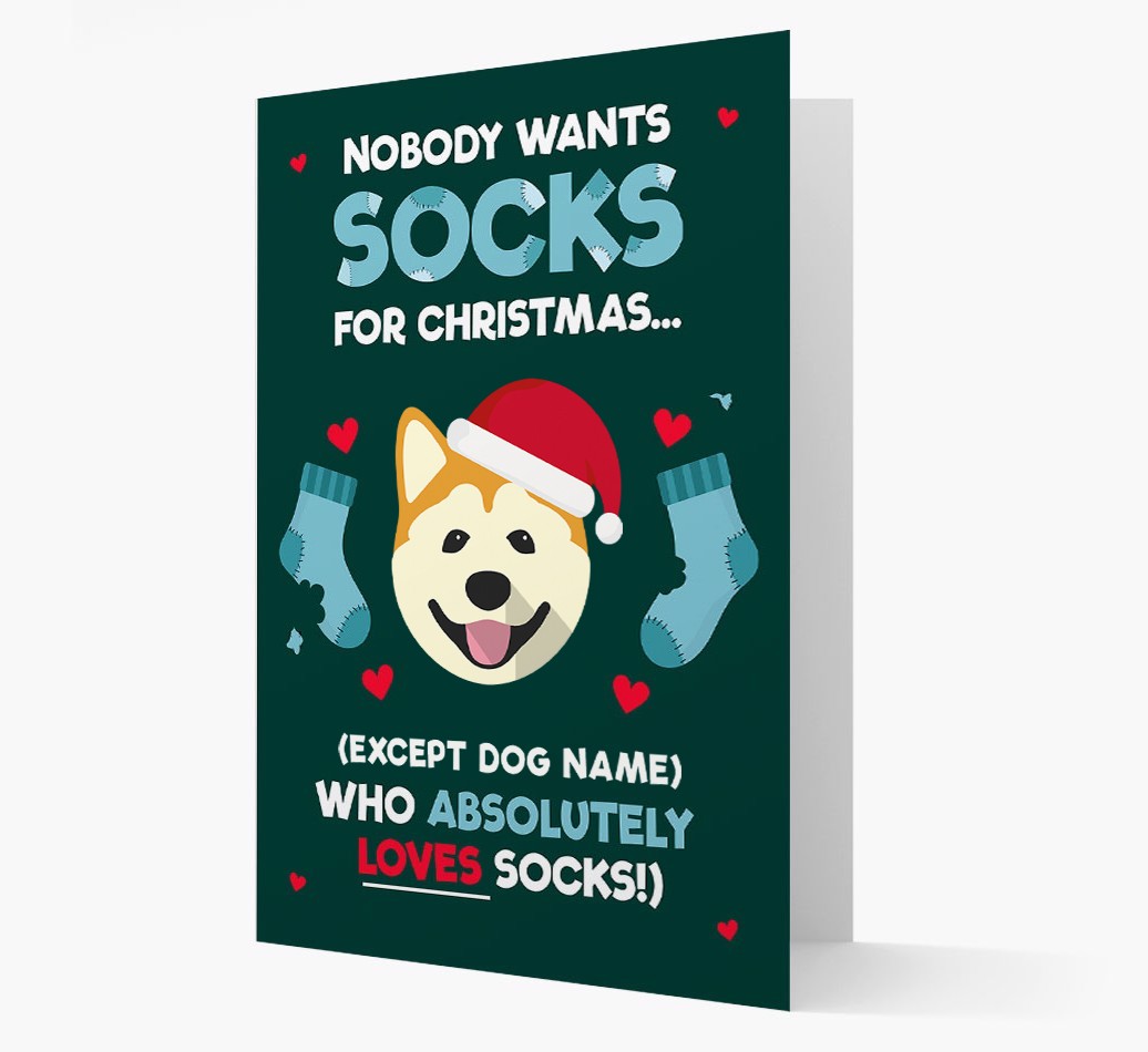 'Nobody Wants Socks for Christmas' - Personalised {breedFullName} Christmas Card