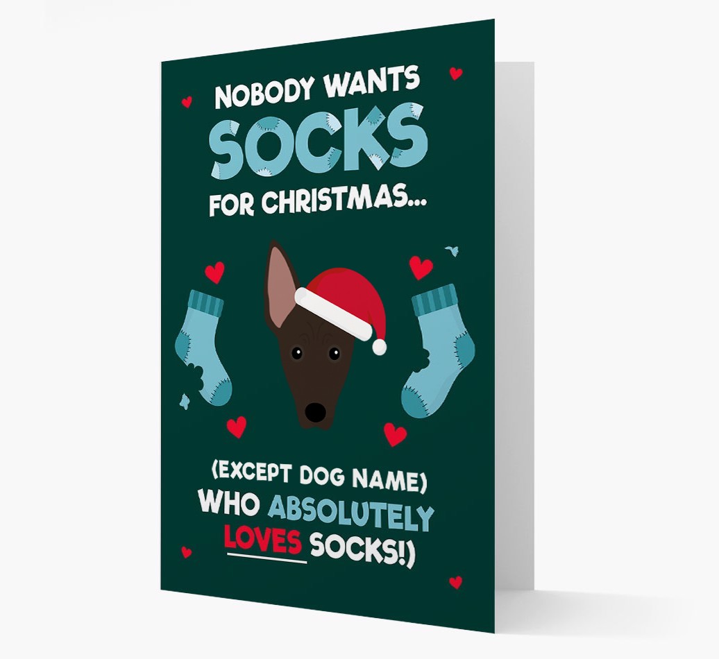 'Nobody Wants Socks for Christmas' - Personalised {breedFullName} Christmas Card