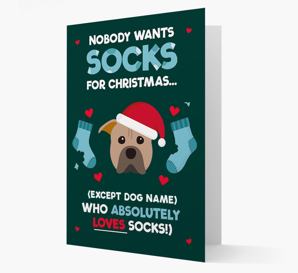 'Nobody Wants Socks for Christmas' - Personalised {breedFullName} Christmas Card