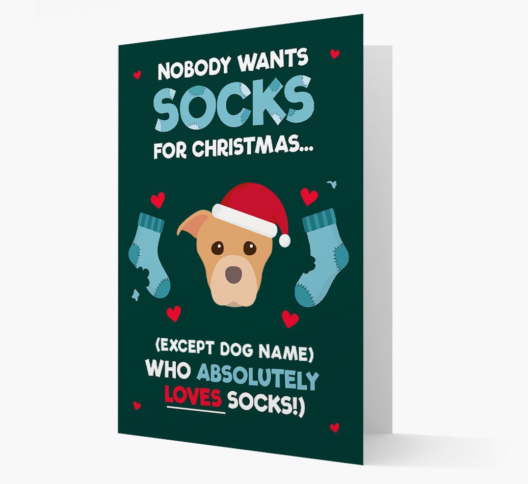 'Nobody Wants Socks for Christmas' - Personalised {breedFullName} Christmas Card