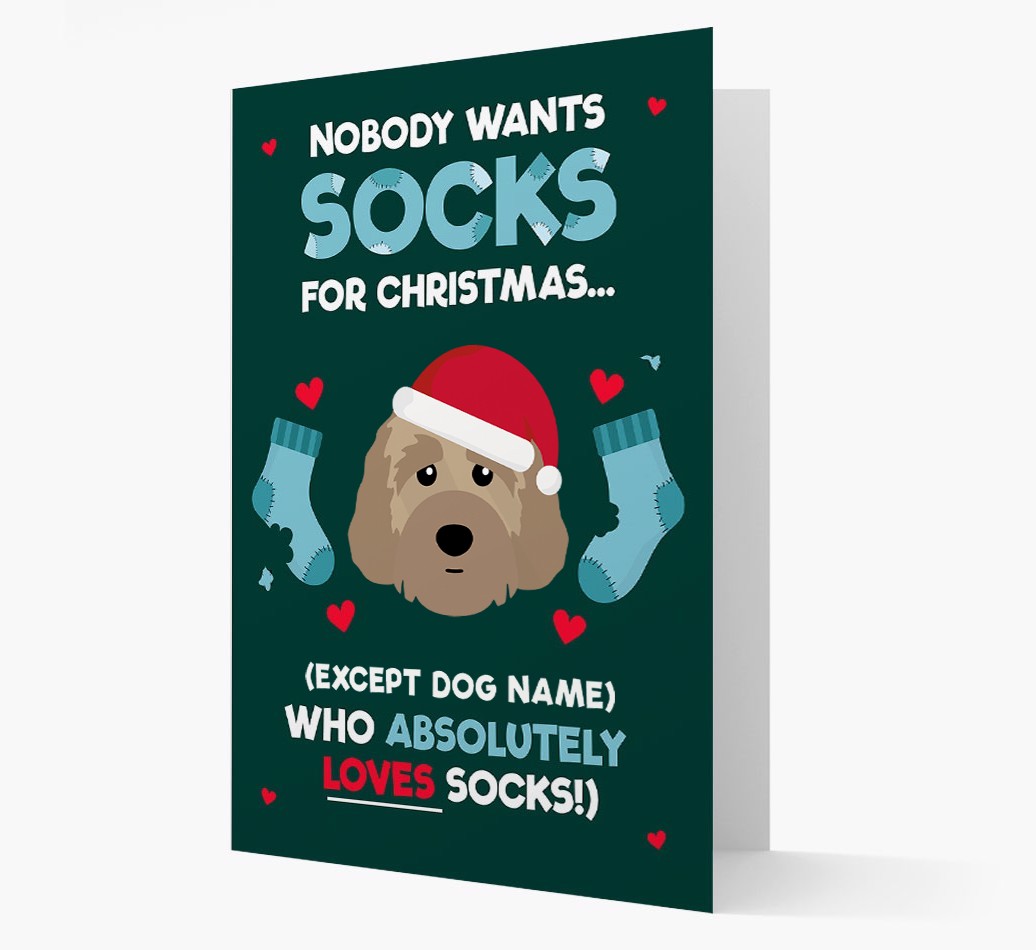 'Nobody Wants Socks for Christmas' - Personalized {breedFullName} Christmas Card