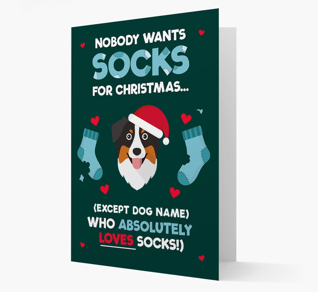 'Nobody Wants Socks for Christmas' - Personalised {breedFullName} Christmas Card