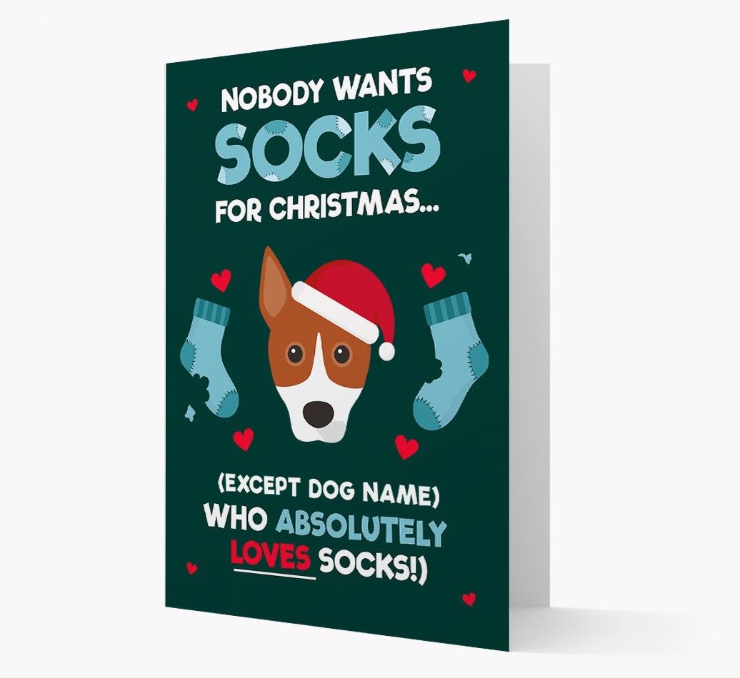 'Nobody Wants Socks for Christmas' - Personalized {breedFullName} Christmas Card