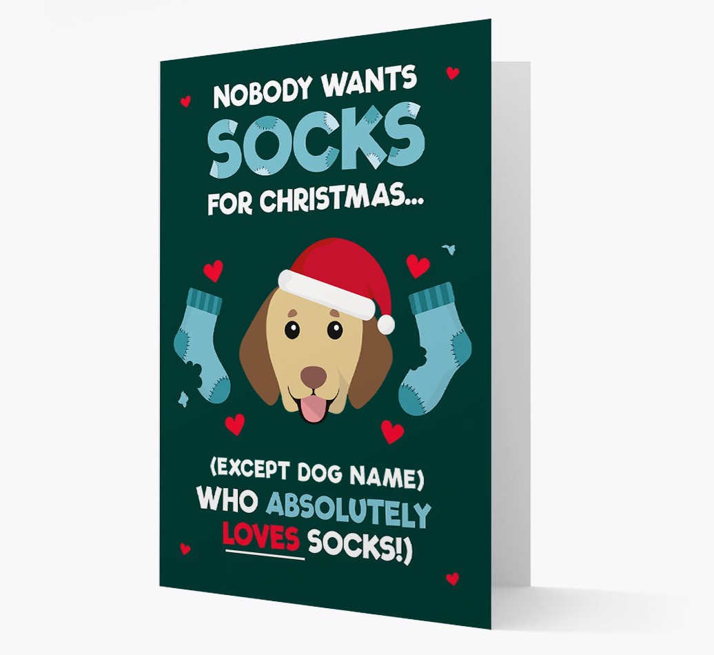 'Nobody Wants Socks for Christmas' - Personalized {breedFullName} Christmas Card