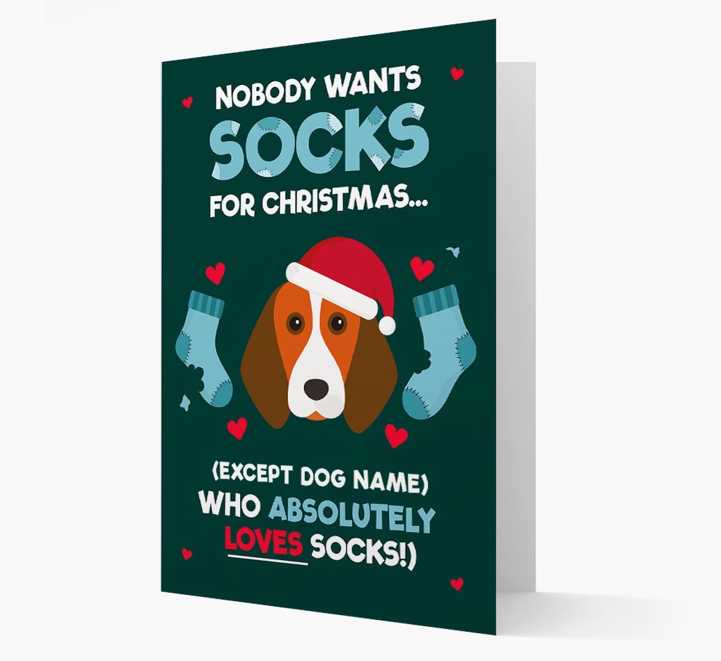'Nobody Wants Socks for Christmas' - Personalised {breedFullName} Christmas Card