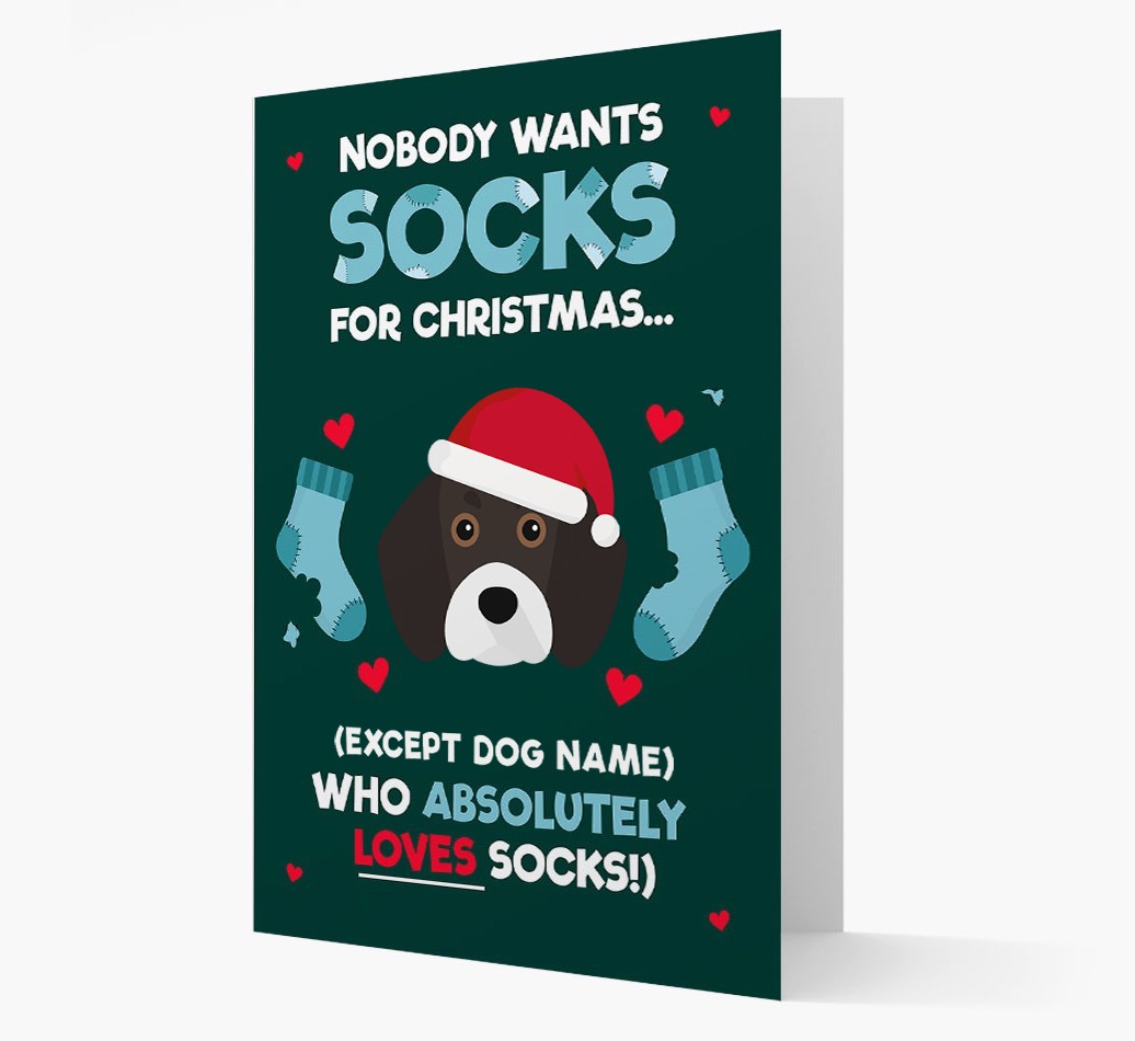 'Nobody Wants Socks for Christmas' - Personalised {breedFullName} Christmas Card