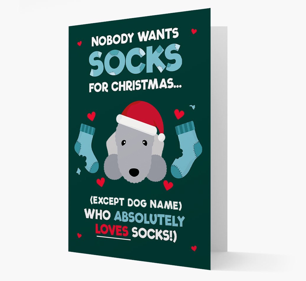 'Nobody Wants Socks for Christmas' - Personalized {breedFullName} Christmas Card