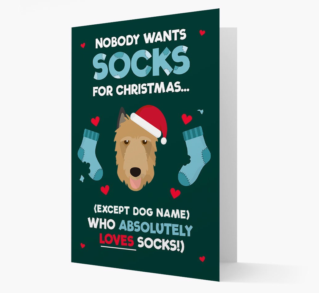 'Nobody Wants Socks for Christmas' - Personalized {breedFullName} Christmas Card