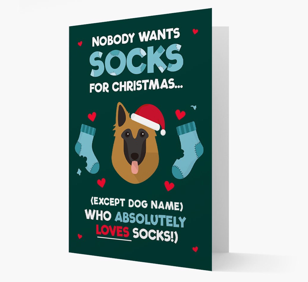 'Nobody Wants Socks for Christmas' - Personalised {breedFullName} Christmas Card