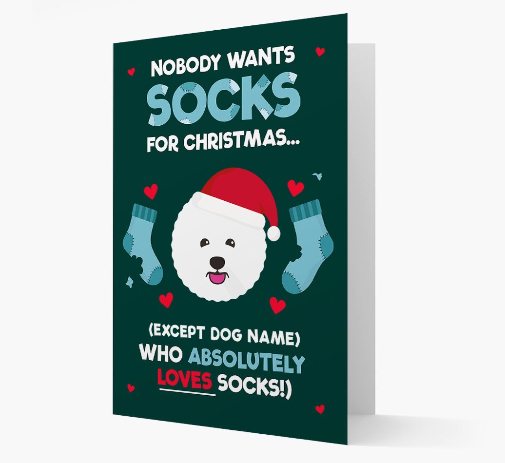 'Nobody Wants Socks for Christmas' - Personalised {breedFullName} Christmas Card