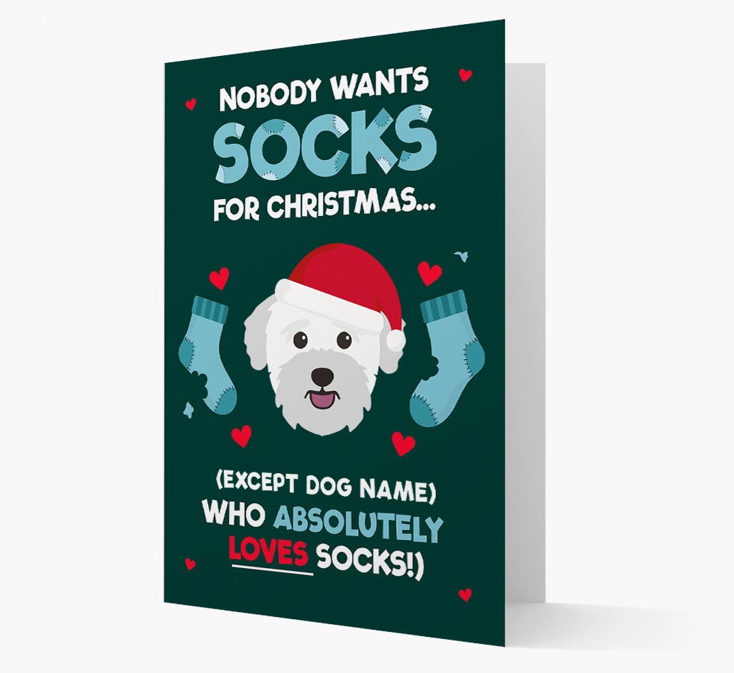 'Nobody Wants Socks for Christmas' - Personalised {breedFullName} Christmas Card