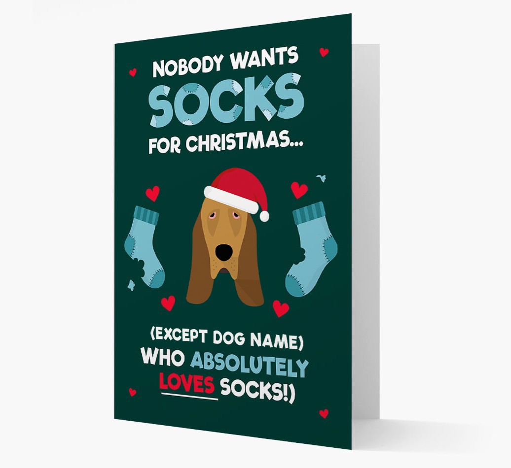 'Nobody Wants Socks for Christmas' - Personalised {breedFullName} Christmas Card