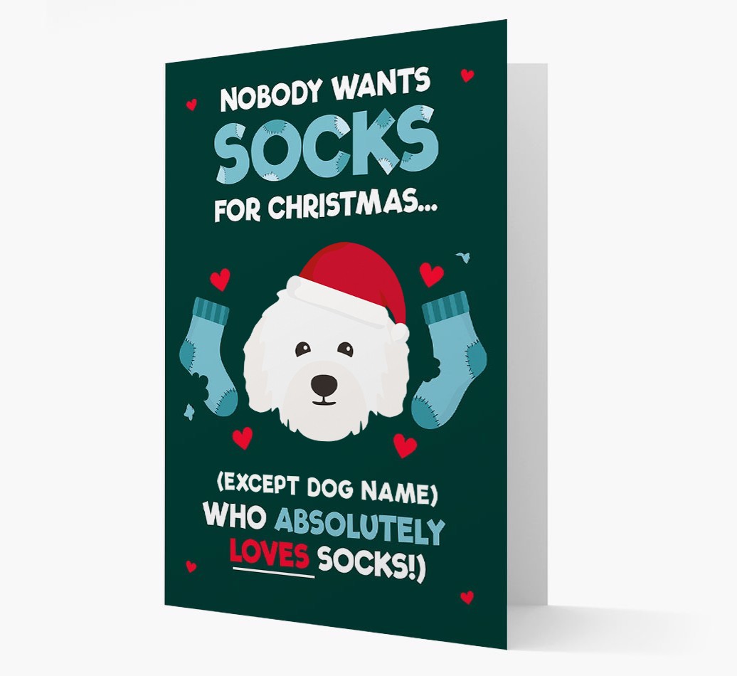 'Nobody Wants Socks for Christmas' - Personalised {breedFullName} Christmas Card