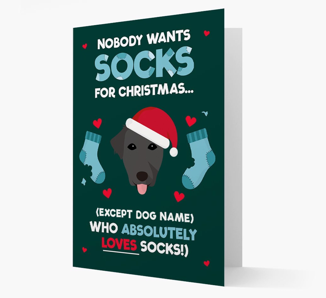 'Nobody Wants Socks for Christmas' - Personalized {breedFullName} Christmas Card
