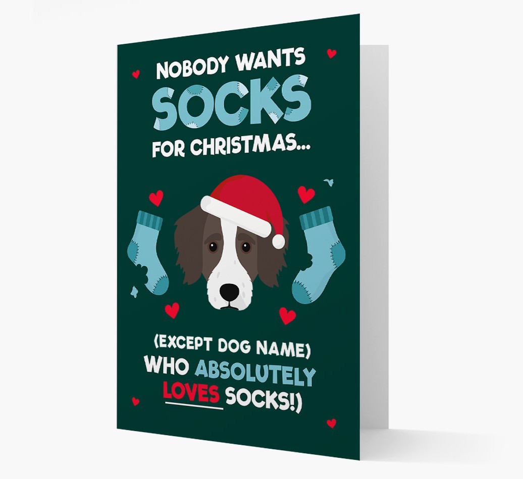 'Nobody Wants Socks for Christmas' - Personalised {breedFullName} Christmas Card
