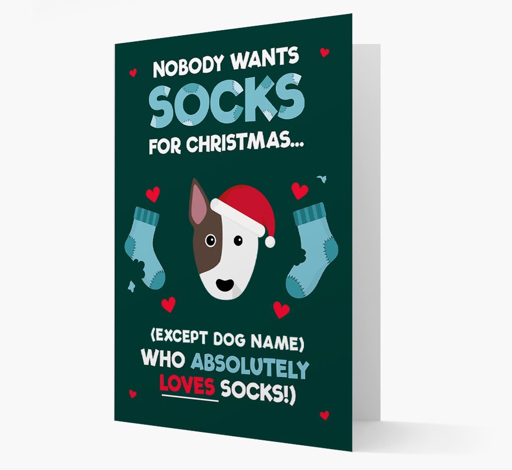 'Nobody Wants Socks for Christmas' - Personalised {breedFullName} Christmas Card