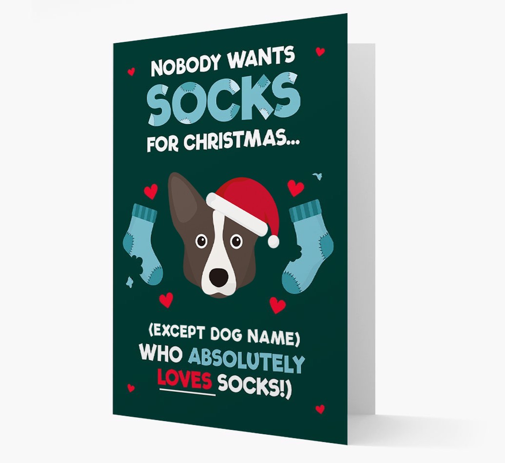 'Nobody Wants Socks for Christmas' - Personalised {breedFullName} Christmas Card