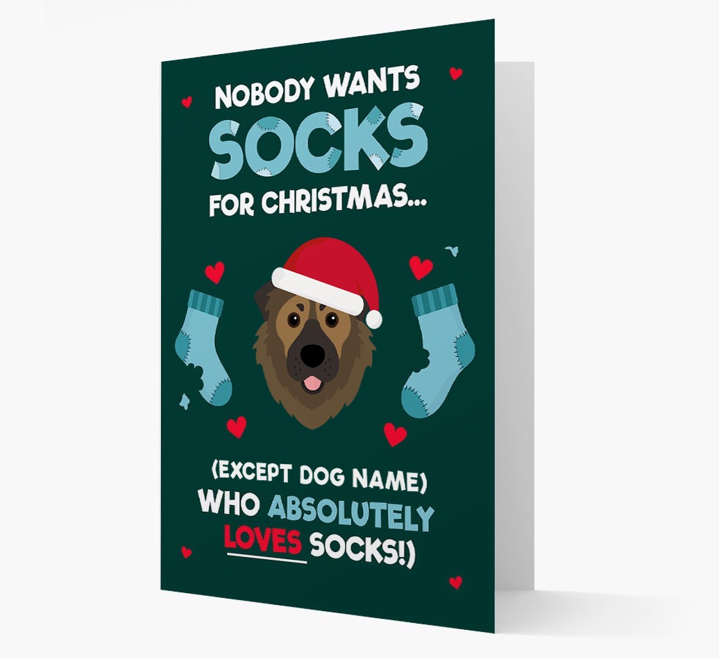'Nobody Wants Socks for Christmas' - Personalised {breedFullName} Christmas Card