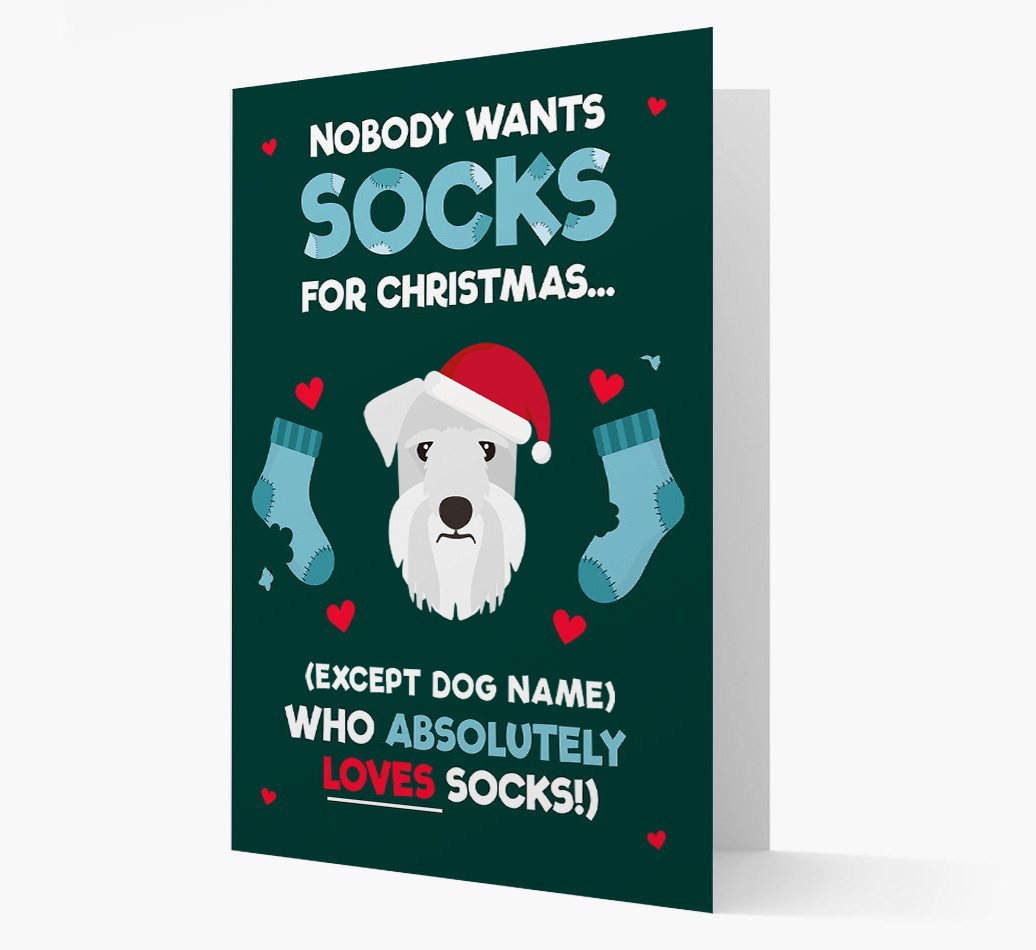 'Nobody Wants Socks for Christmas' - Personalized {breedFullName} Christmas Card