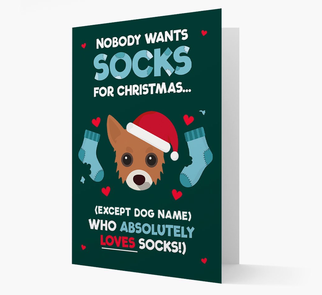 'Nobody Wants Socks for Christmas' - Personalised {breedFullName} Christmas Card