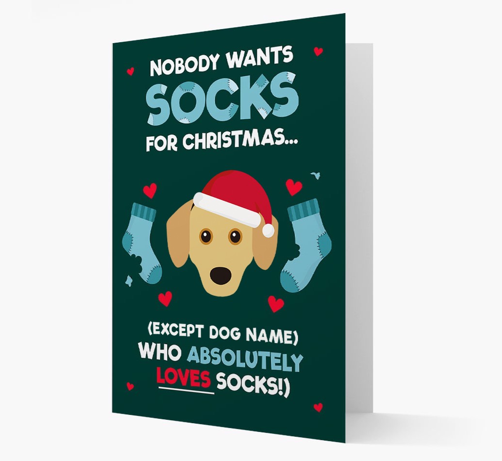 'Nobody Wants Socks for Christmas' - Personalised {breedFullName} Christmas Card