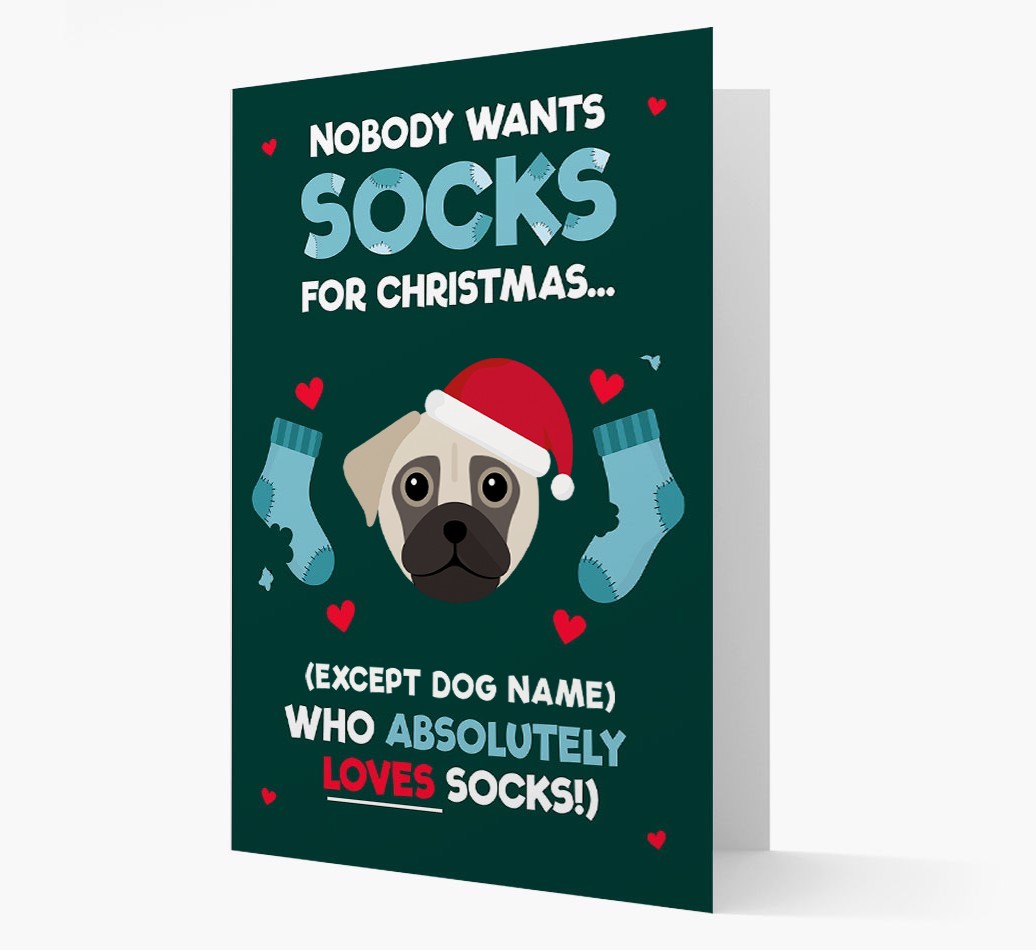 'Nobody Wants Socks for Christmas' - Personalised {breedFullName} Christmas Card