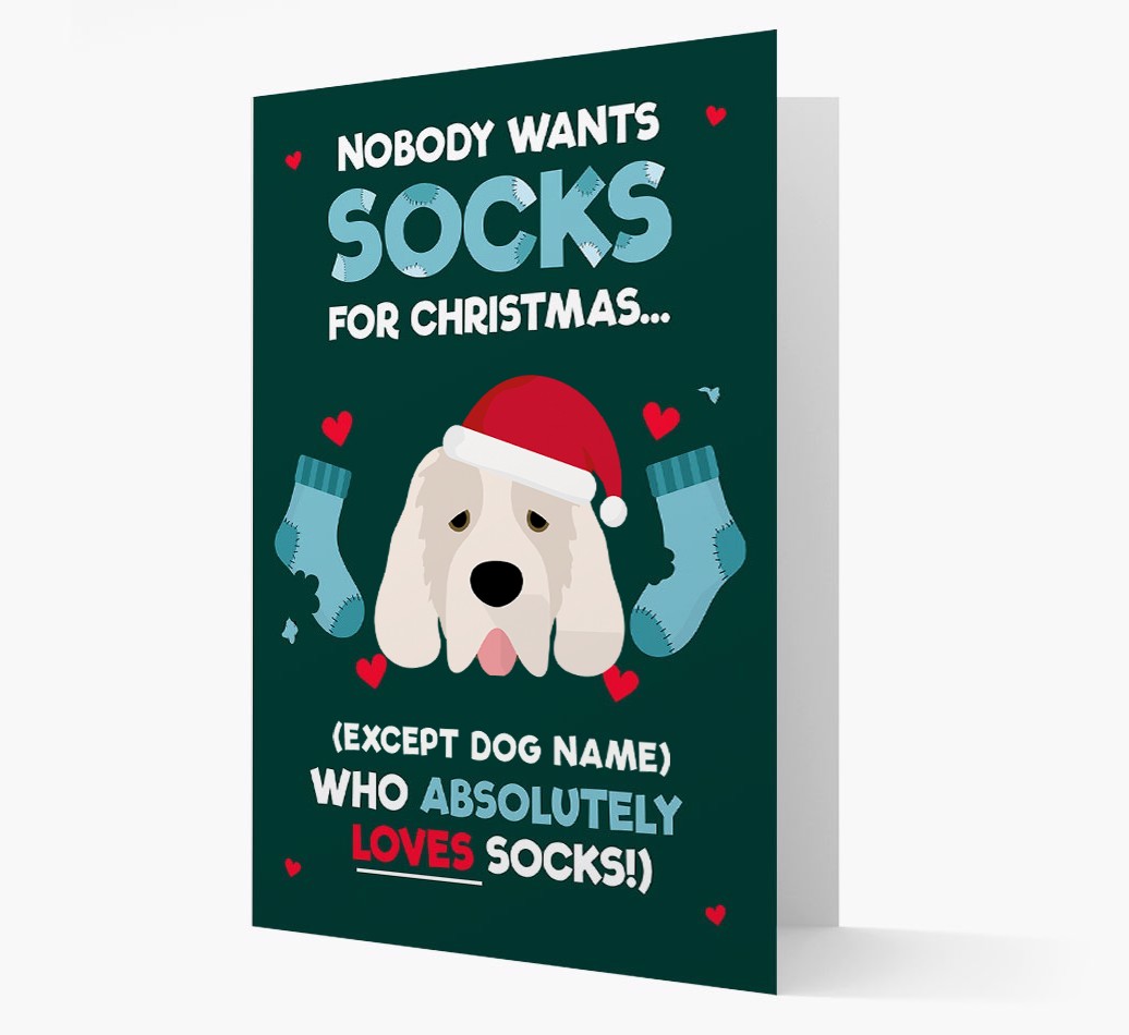 'Nobody Wants Socks for Christmas' - Personalized {breedFullName} Christmas Card