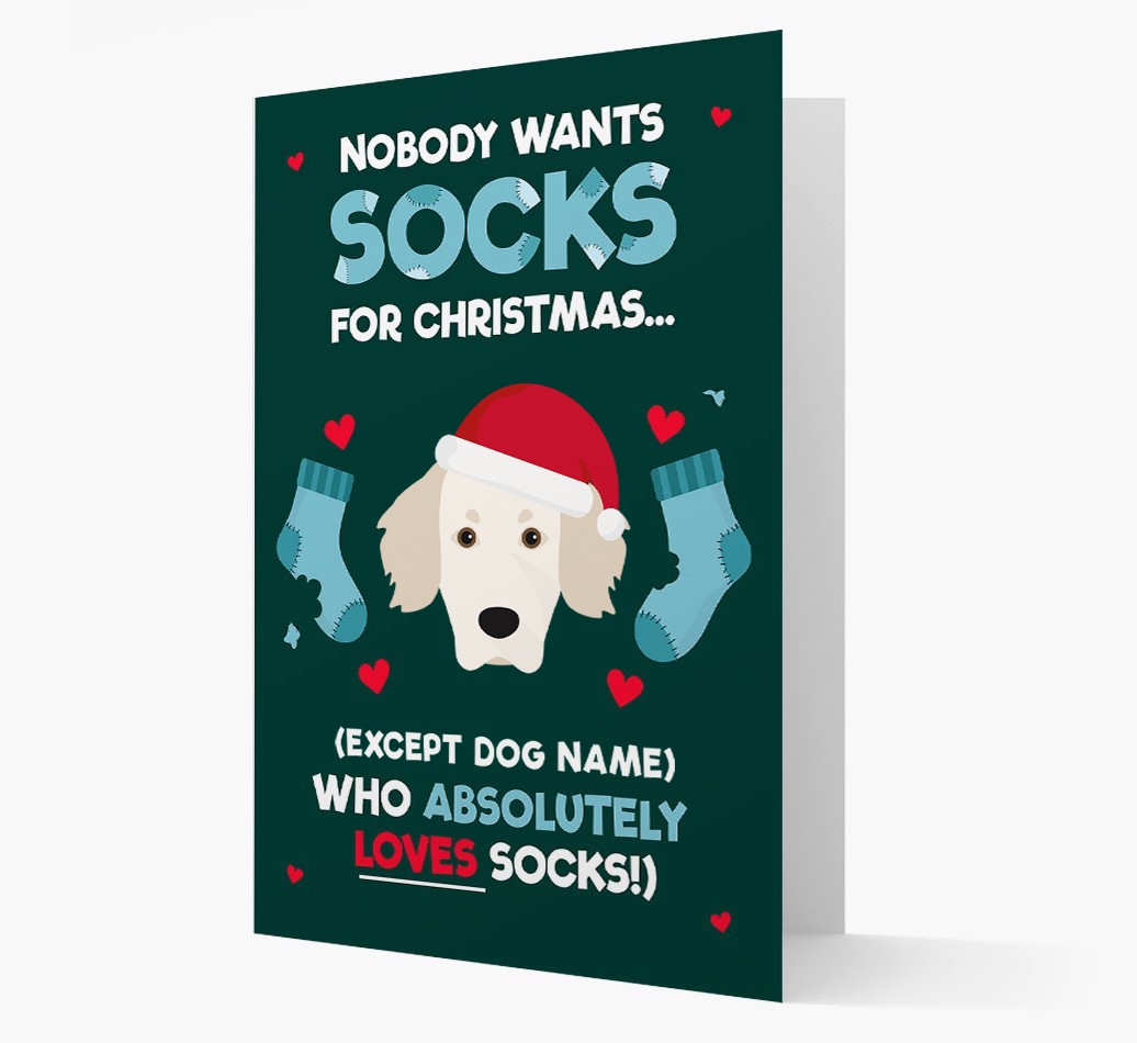 'Nobody Wants Socks for Christmas' - Personalized {breedFullName} Christmas Card