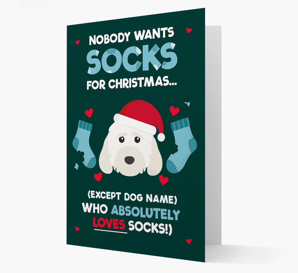 'Nobody Wants Socks for Christmas' - Personalized {breedFullName} Christmas Card