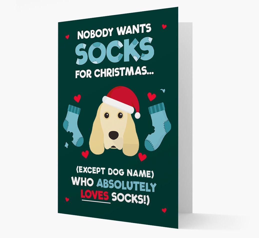 'Nobody Wants Socks for Christmas' - Personalised {breedFullName} Christmas Card