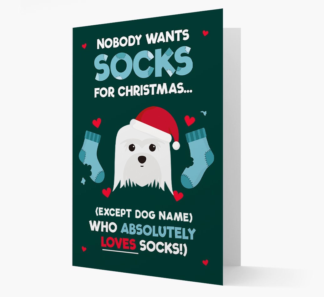 'Nobody Wants Socks for Christmas' - Personalised {breedFullName} Christmas Card