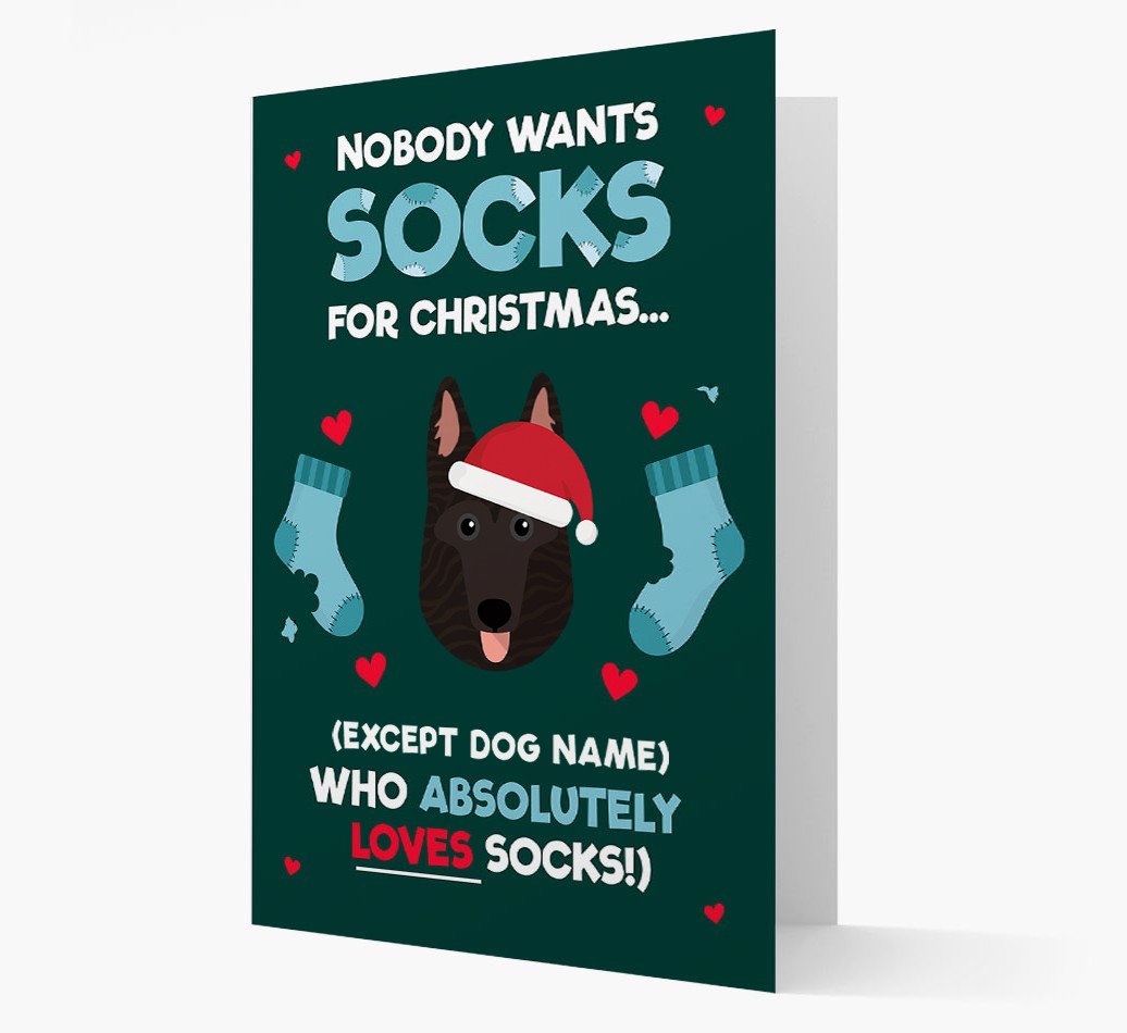 'Nobody Wants Socks for Christmas' - Personalized {breedFullName} Christmas Card